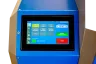Touchdisplay der CREA-WHEEL 220 mit Materialauswahl, Materialstärke 15 mm und Statusanzeige der Walzen